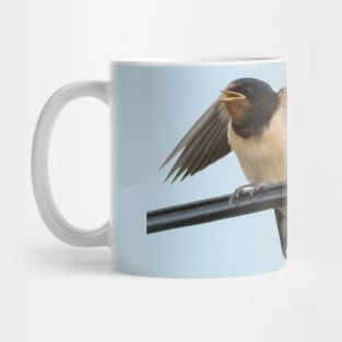 Swallow On A Wire Wings Outstretched Cut Out Mug